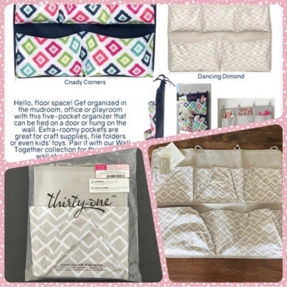 Thirty-One Hang-It Pocket Organizer in Dancing Diamond